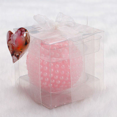Cylindrical Smokeless Candle with Pearls