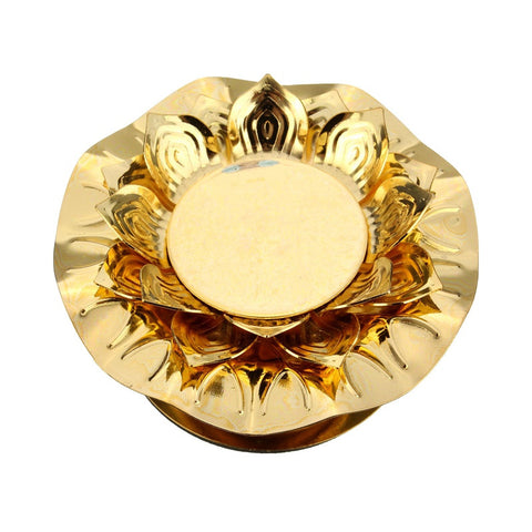 Golden Lotus Flower Candle Holder