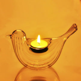 Bird Shape Glass Candle Holder