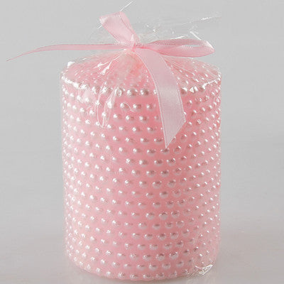 Cylindrical Smokeless Candle with Pearls