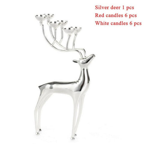 Steel Deer Holder and Candles Set