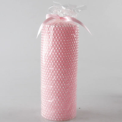 Cylindrical Smokeless Candle with Pearls