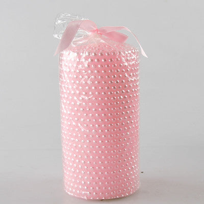 Cylindrical Smokeless Candle with Pearls