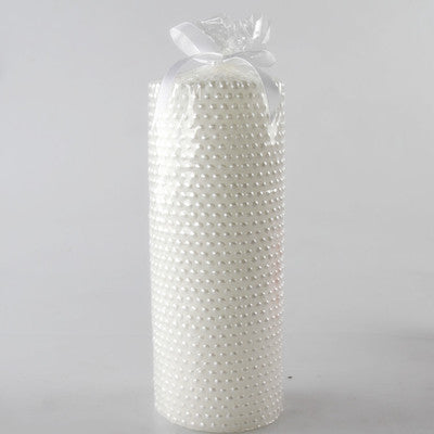 Cylindrical Smokeless Candle with Pearls