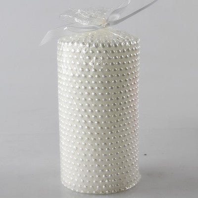 Cylindrical Smokeless Candle with Pearls