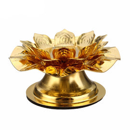 Golden Lotus Flower Candle Holder