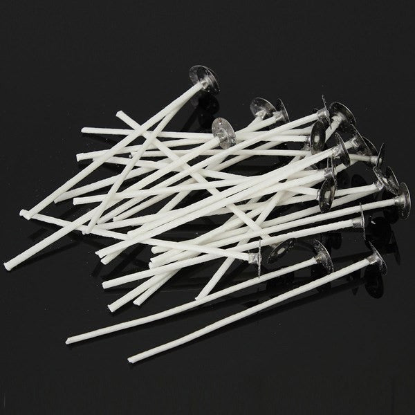 Waxed Candle Wick with Sustainer Tab