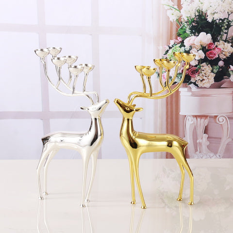 Steel Deer Holder and Candles Set