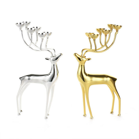 Steel Deer Holder and Candles Set