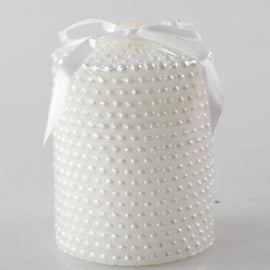 Cylindrical Smokeless Candle with Pearls