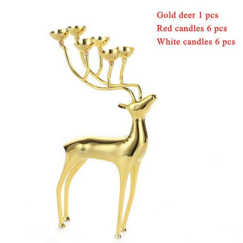 Steel Deer Holder and Candles Set